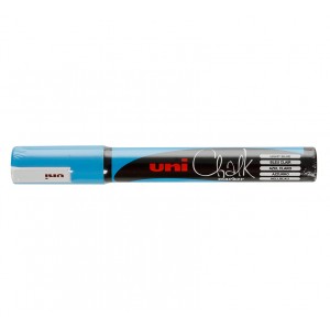 Маркер «Голубой неон» для оконных и стеклянных поверхностей 1.8-2.5 мм Uni Chalk PWE-5M [110036]